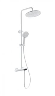 Душевая стойка Wonzon & Woghand Muse Corno WW-B2091-A-MW с термостатом белый матовый